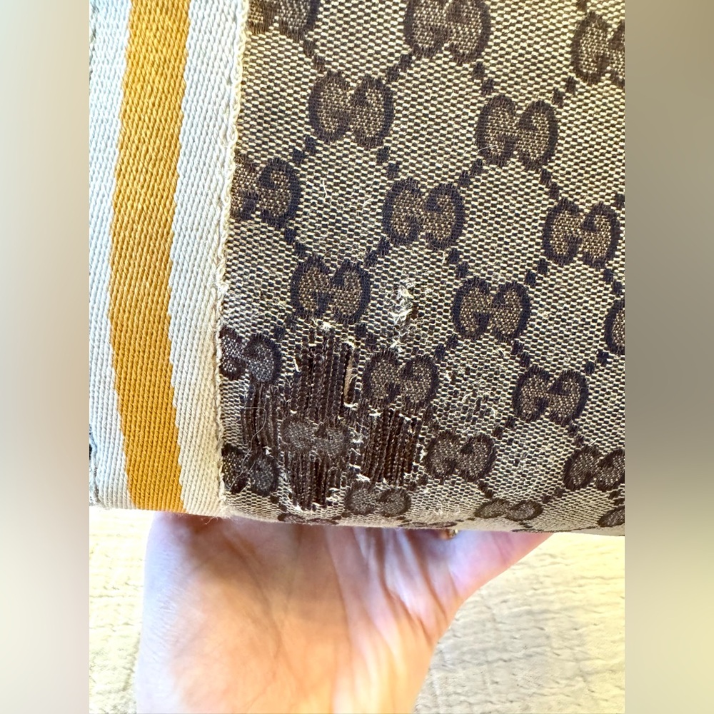 Gucci Signature Monogram Canvas Shoulder Tote- Fixer Bag (Heavy damage) - Picture 6 of 16